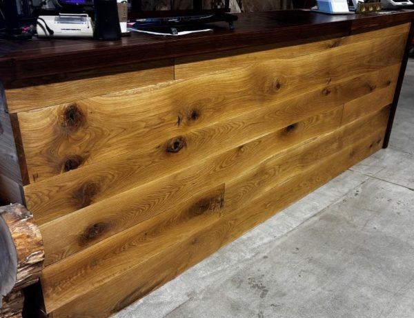 rustic flat sawn white oak counter face