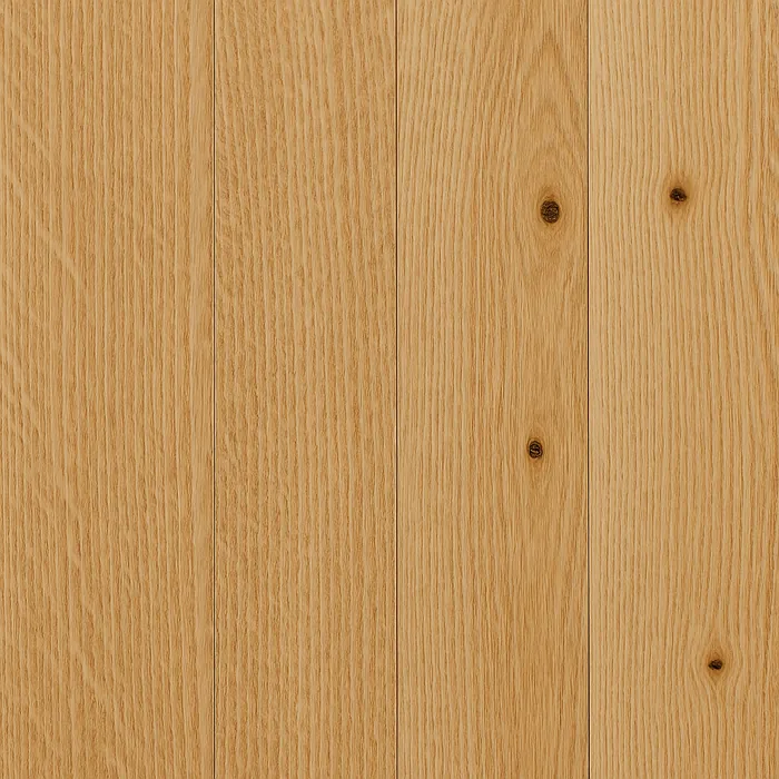 Rustic rift white oak boards stacked and offset to show the straight face grain with a few dark knots.